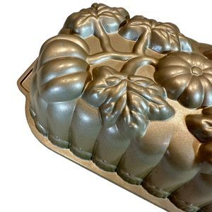 Nordic Ware Pumpkin Embossed Non-Stick Loaf Pan Cast Aluminum, made in USA